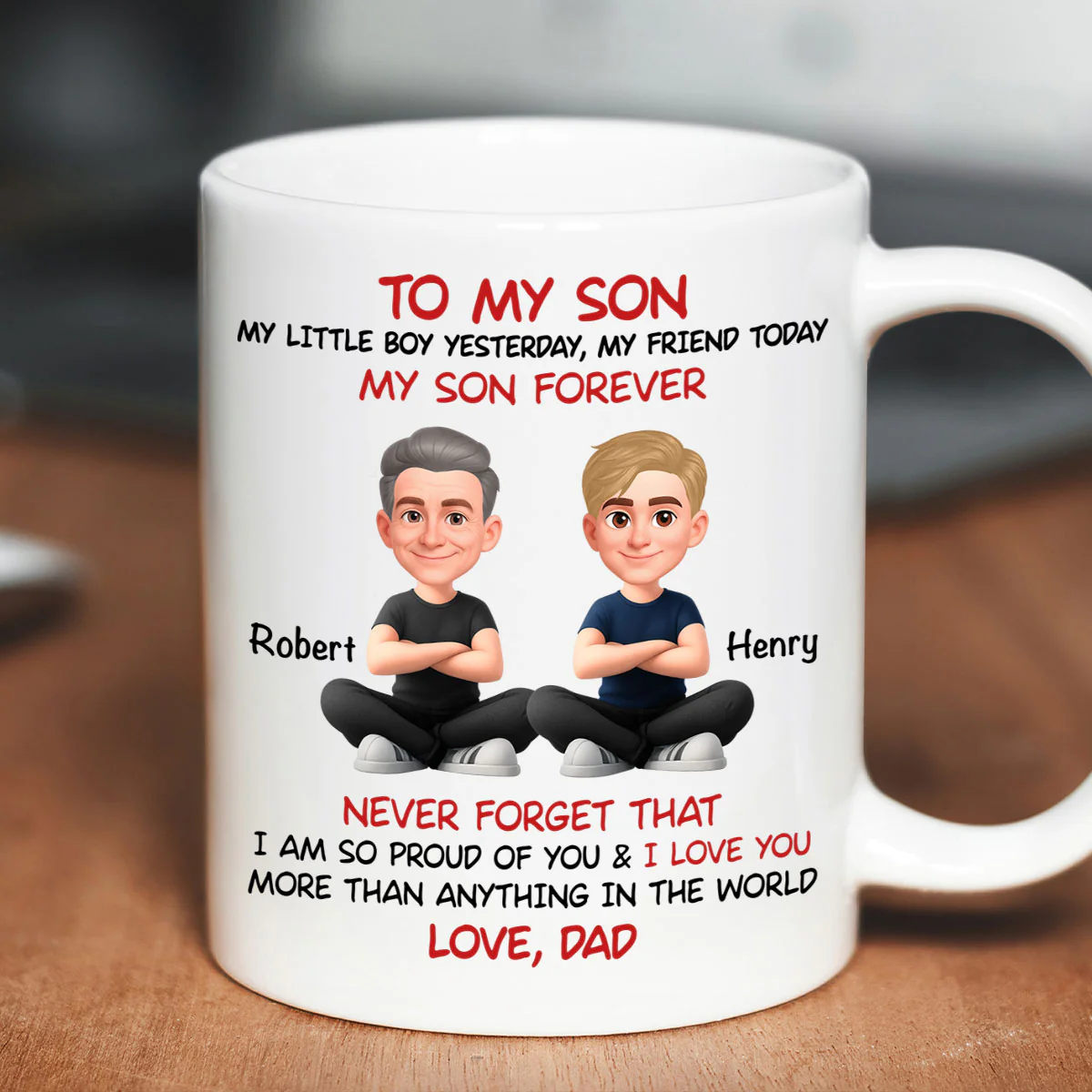 To My Son My Little Boy Yesterday - Personalized Mug - Christmas Gift from Dad to Son - Image 6
