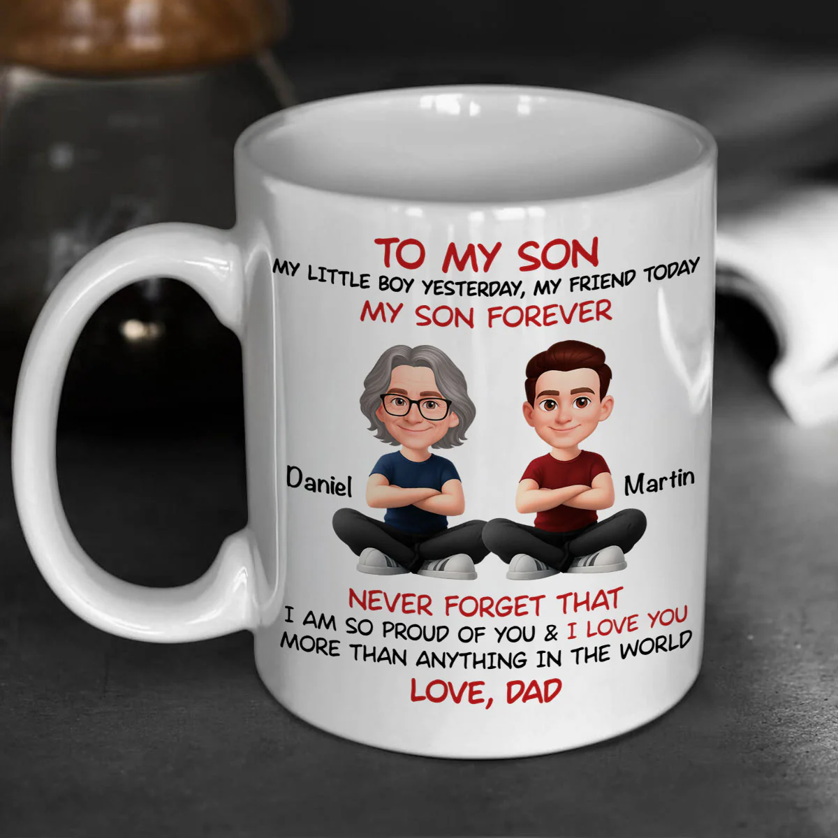 To My Son My Little Boy Yesterday - Personalized Mug - Christmas Gift from Dad to Son - Image 7