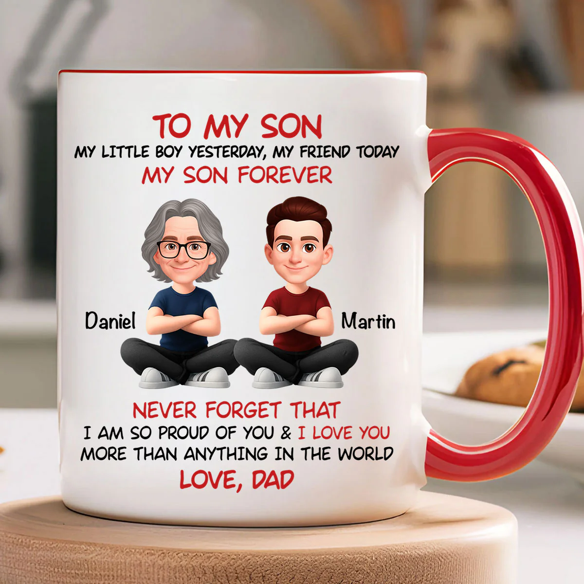 To My Son My Little Boy Yesterday - Personalized Mug - Christmas Gift from Dad to Son - Image 8
