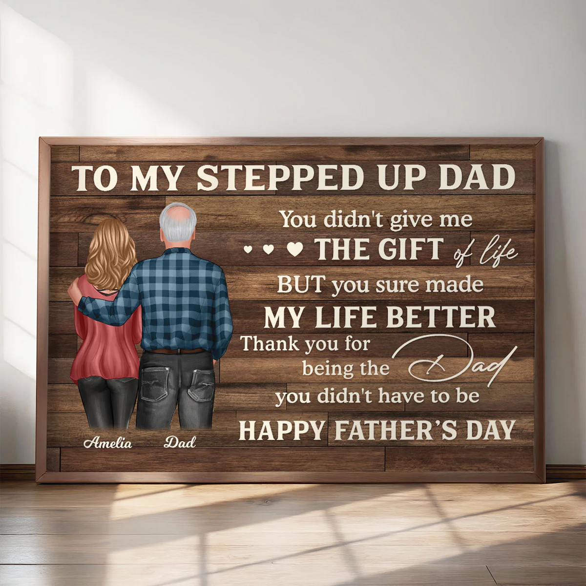 To My Stepped Up Dad Personalized Poster| Heartfelt Father's Day Gift For Stepdad, Stepfather, Bonus Dad - Image 2