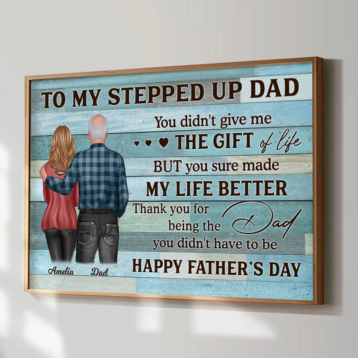To My Stepped Up Dad Personalized Poster| Heartfelt Father's Day Gift For Stepdad, Stepfather, Bonus Dad - Image 3