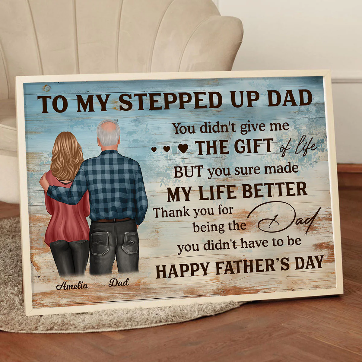 To My Stepped Up Dad Personalized Poster| Heartfelt Father's Day Gift For Stepdad, Stepfather, Bonus Dad - Image 7
