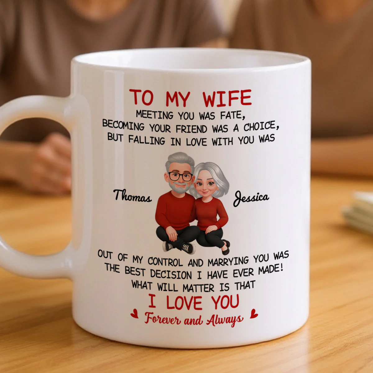 To My Wife My Husband Meeting You Was Fate - Personalized Mug - Gift For Couple, Gift For Him, For Her - Image 2
