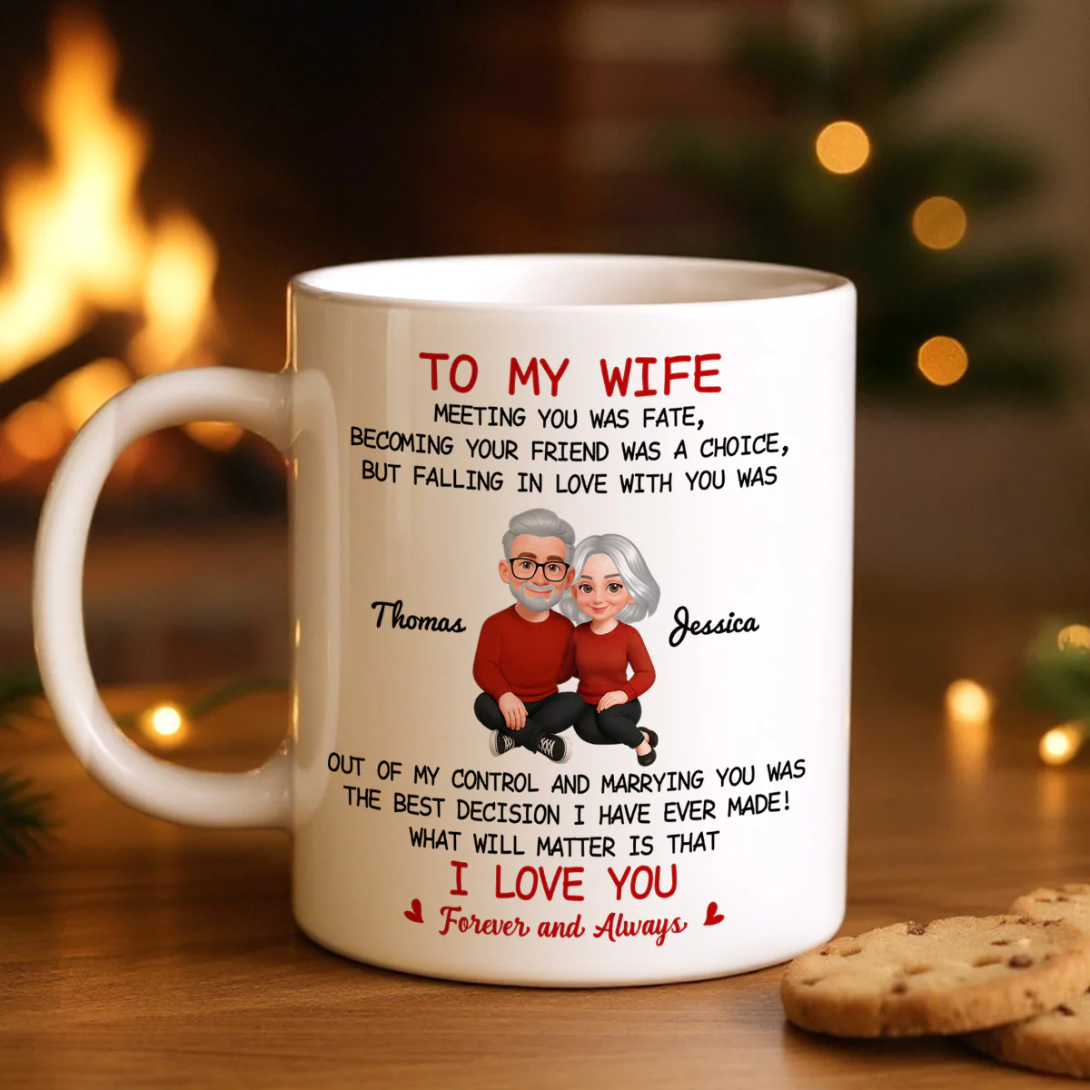 To My Wife My Husband Meeting You Was Fate - Personalized Mug - Gift For Couple, Gift For Him, For Her - Image 4