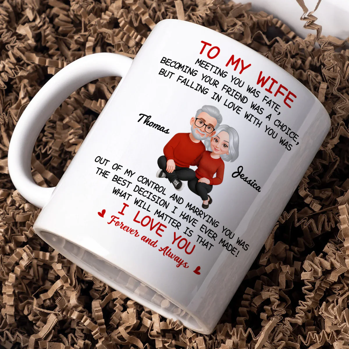 To My Wife My Husband Meeting You Was Fate - Personalized Mug - Gift For Couple, Gift For Him, For Her - Image 6