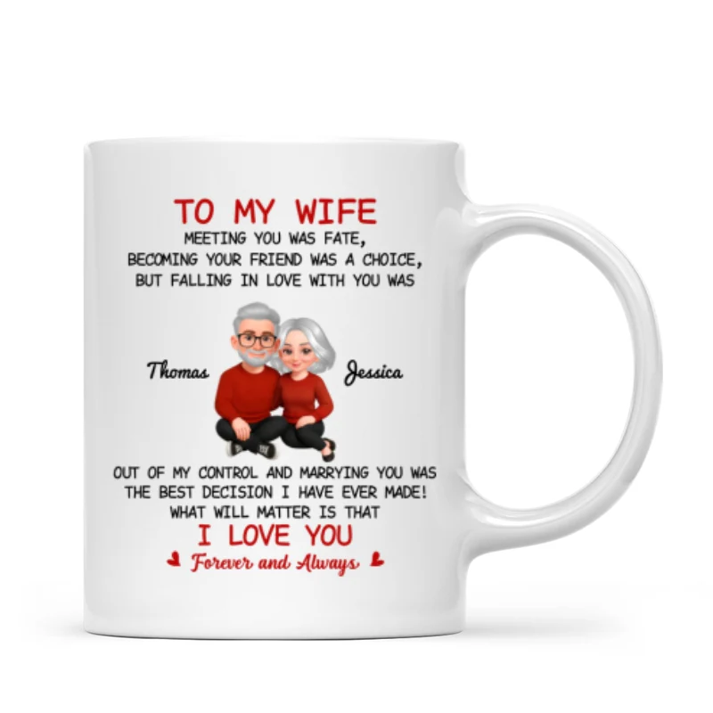 To My Wife My Husband Meeting You Was Fate - Personalized Mug - Gift For Couple, Gift For Him, For Her - Image 7