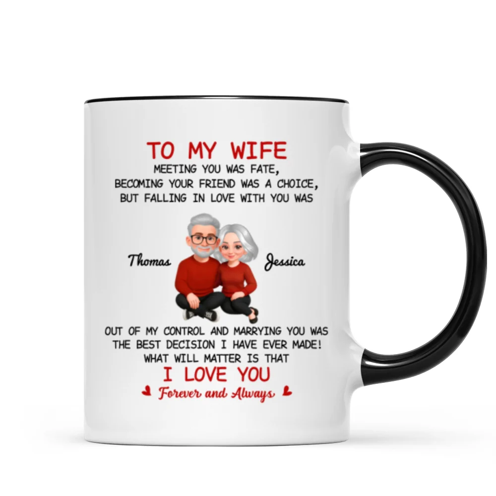 To My Wife My Husband Meeting You Was Fate - Personalized Mug - Gift For Couple, Gift For Him, For Her - Image 8