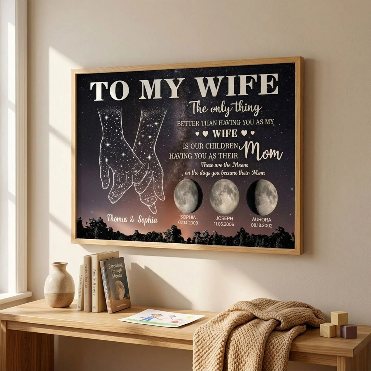 To My Wife The Only Thing Better Custom Kids Birth Moon Phase - Personalized Poster - Mother's Day Gift For Wife - Image 2