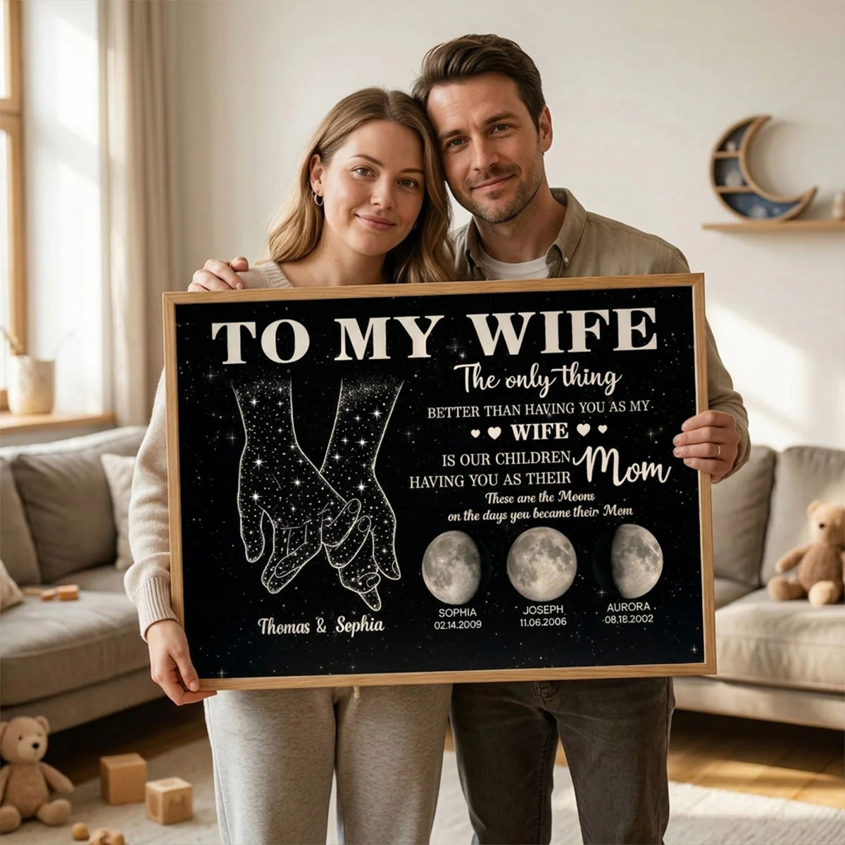 To My Wife The Only Thing Better Custom Kids Birth Moon Phase - Personalized Poster - Mother's Day Gift For Wife - Image 3