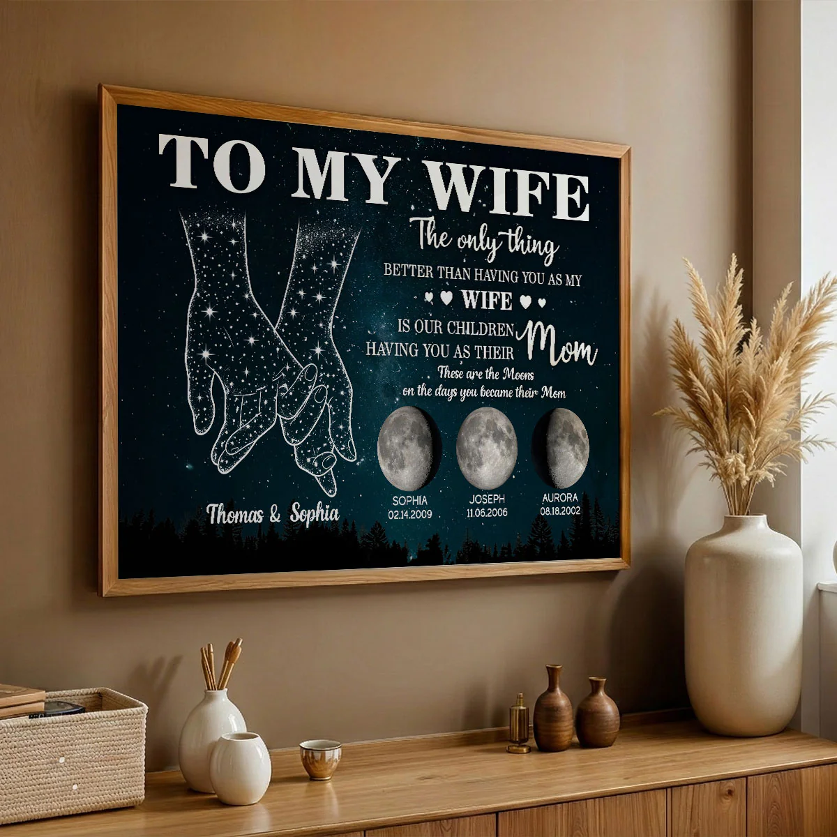 To My Wife The Only Thing Better Custom Kids Birth Moon Phase - Personalized Poster - Mother's Day Gift For Wife - Image 4