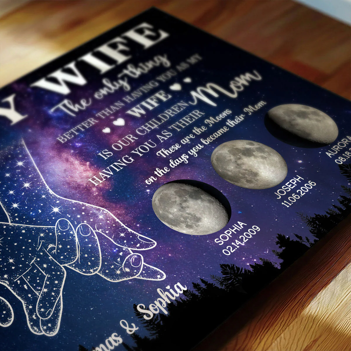 To My Wife The Only Thing Better Custom Kids Birth Moon Phase - Personalized Poster - Mother's Day Gift For Wife - Image 5