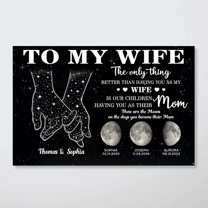 To My Wife The Only Thing Better Custom Kids Birth Moon Phase - Personalized Poster - Mother's Day Gift For Wife - Image 9
