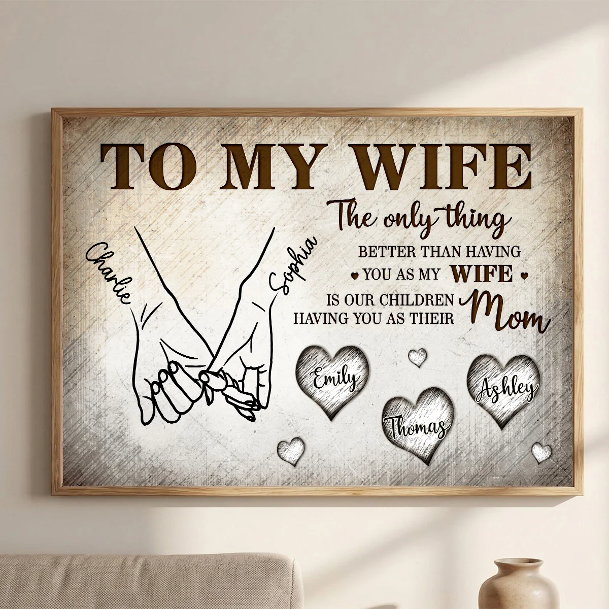 To My Wife The Only Thing Better Custom Kids Names - Personalized Poster - Mother's Day Gift For Wife - Image 2