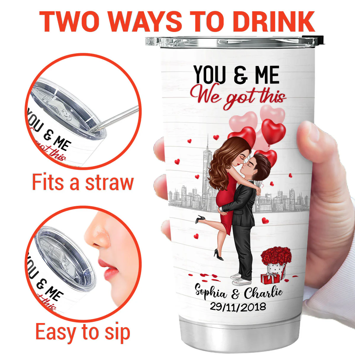 To My Wife Valentine‘s Day Gift For Him For Her Personalized Tumbler - Image 3