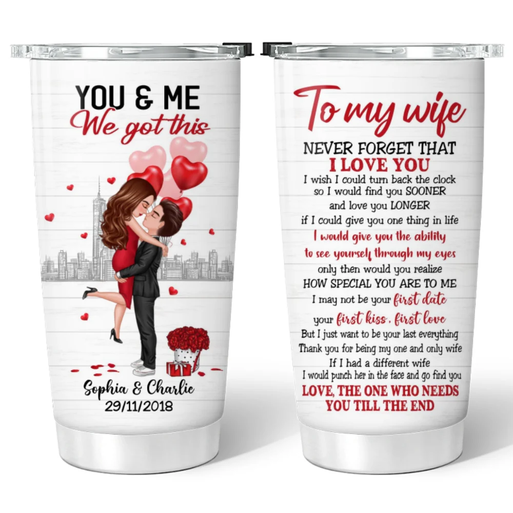 To My Wife Valentine‘s Day Gift For Him For Her Personalized Tumbler - Image 5