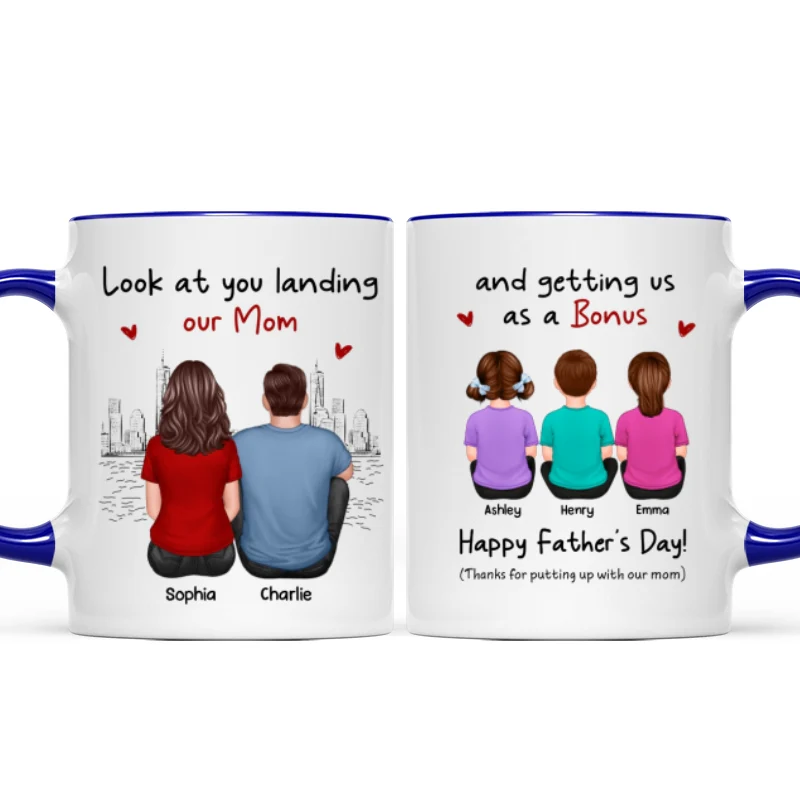To Our Bonus Dad Funny Gift Personalized Mug, Gift For Bonus Dad - Image 10