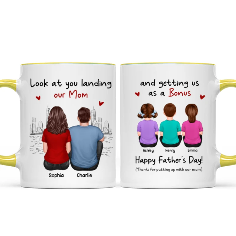 To Our Bonus Dad Funny Gift Personalized Mug, Gift For Bonus Dad - Image 14