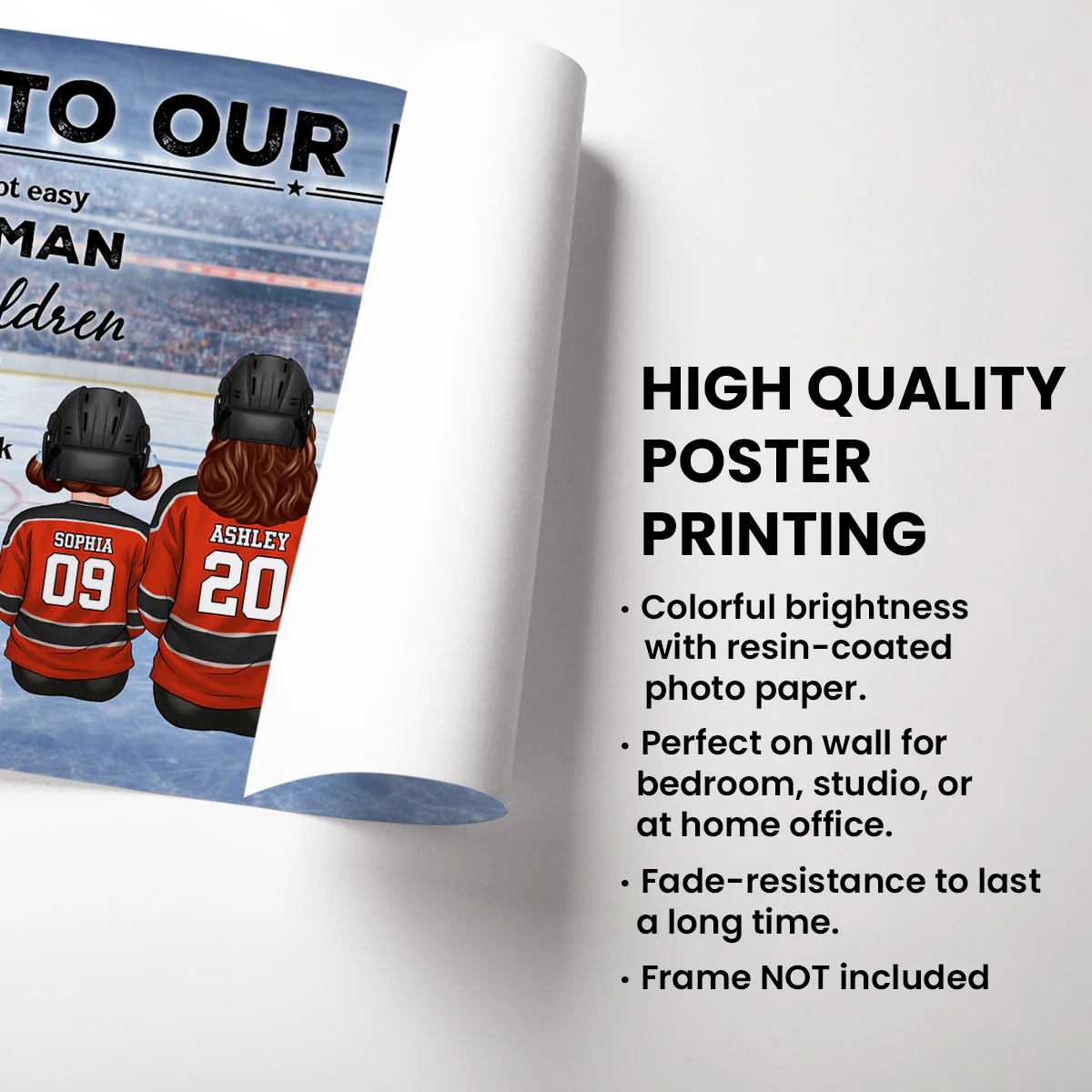 To Our Mom Hockey Kids Family - Personalized Poster - Heartfelt Gift For Hockey Mom, Gift For Wife - Image 6