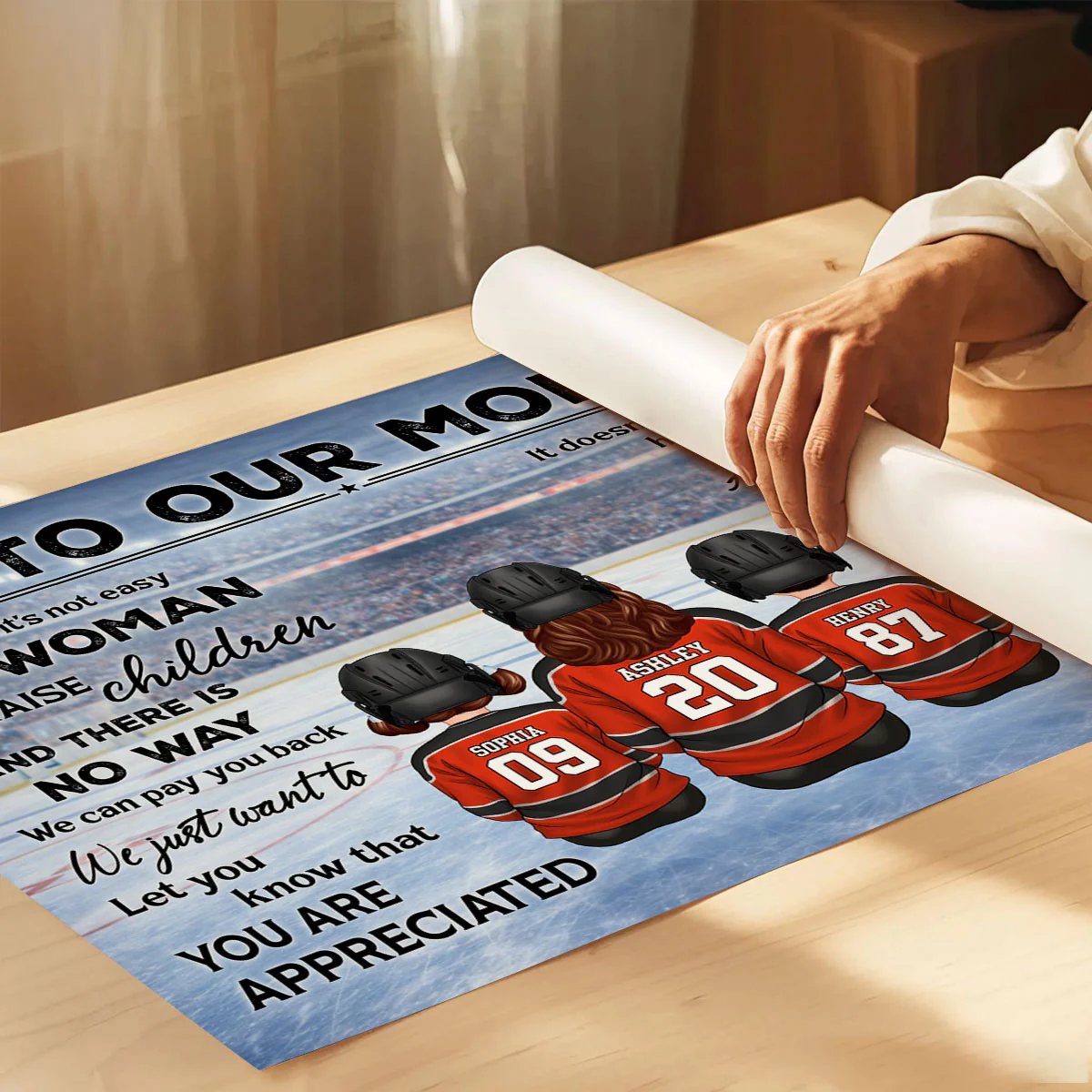 To Our Mom Hockey Kids Family - Personalized Poster - Heartfelt Gift For Hockey Mom, Gift For Wife - Image 7
