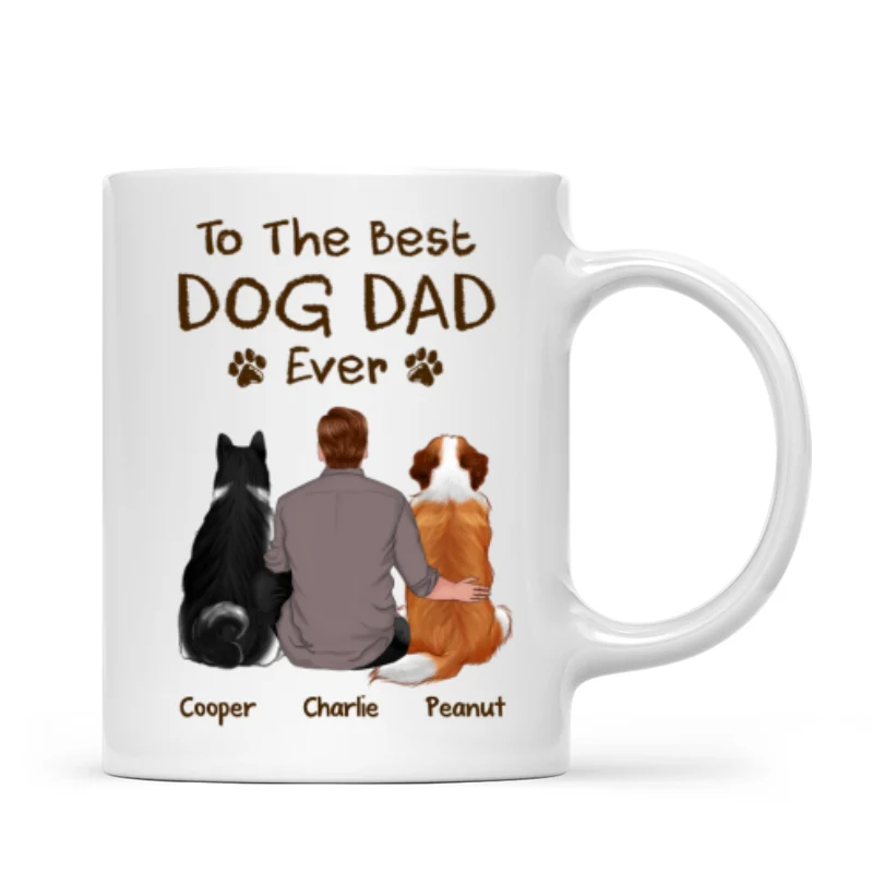 To The Best Dog Dad Ever Crayon Personalized Mug - Image 4