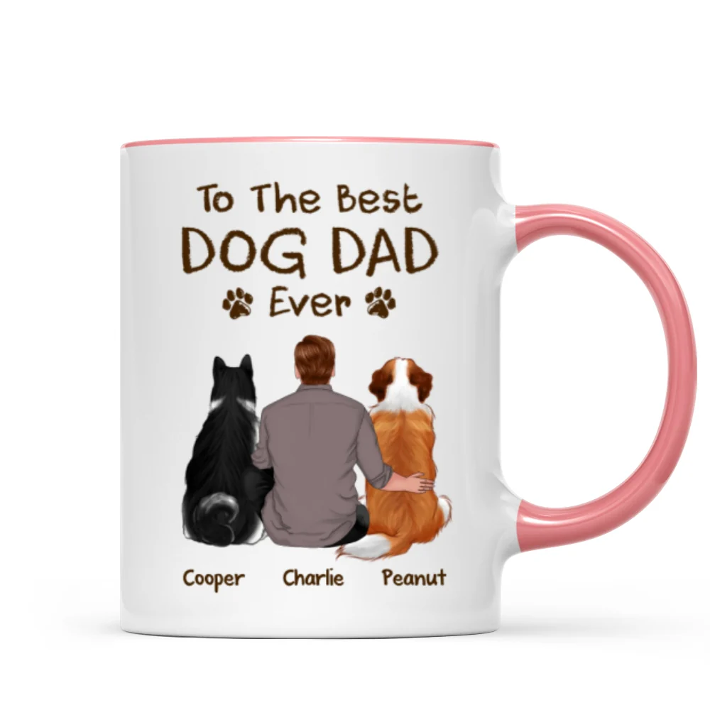 To The Best Dog Dad Ever Crayon Personalized Mug - Image 9
