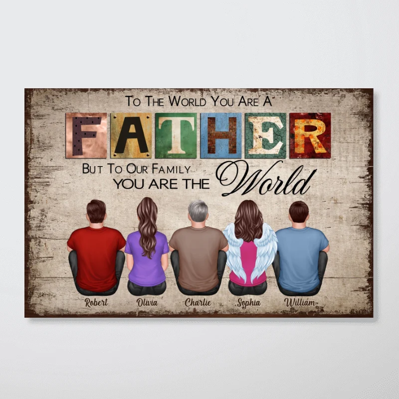 To The World You Are A Father Gift For Dad Personalized Horizontal Poster - Image 10