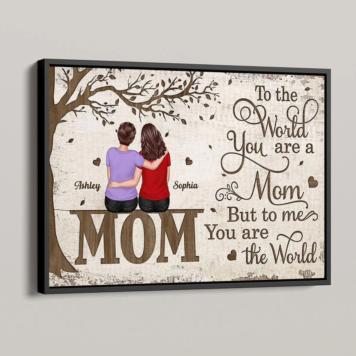 To The World You Are A Mom Under The Tree Personalized Horizontal Poster - Image 4