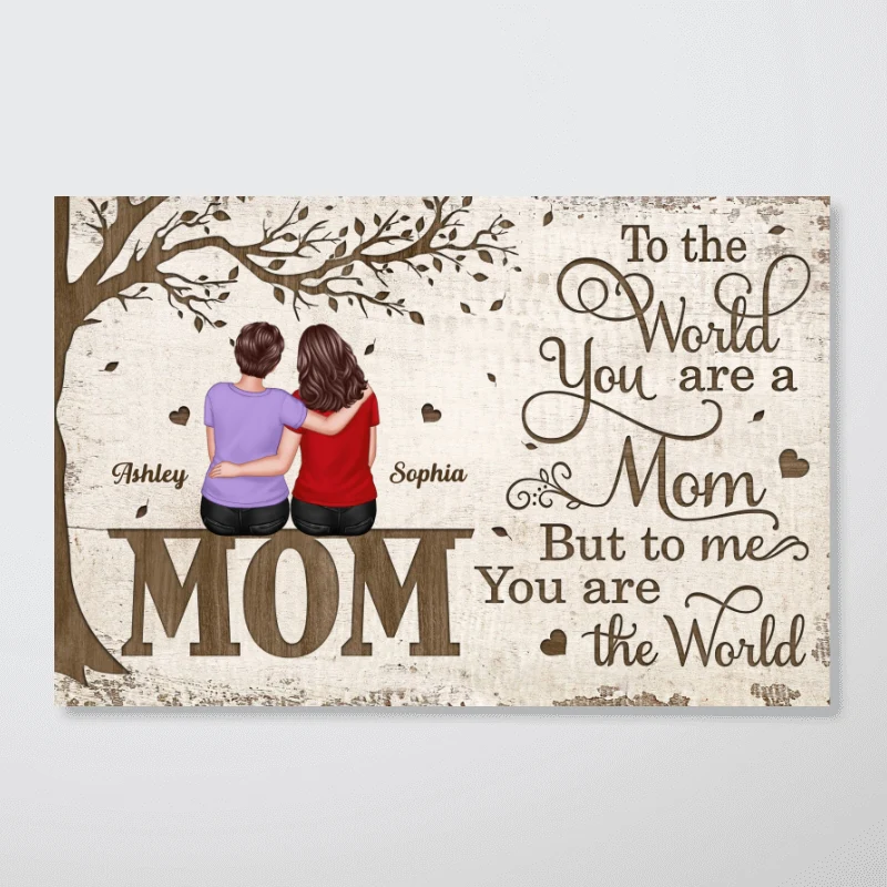 To The World You Are A Mom Under The Tree Personalized Horizontal Poster - Image 6