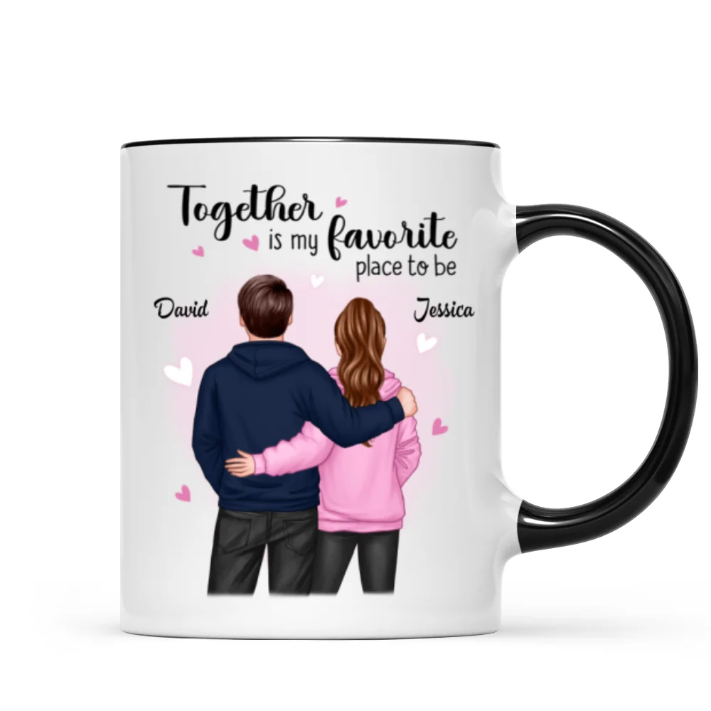 Together Is My Favorite Place To Be Couple Valentine‘s Day Gift For Him For Her Personalized Mug - Image 5