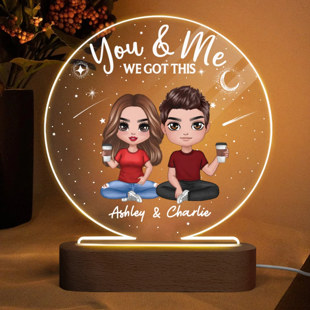 Together Since Couple In Starry Night Personalized Circle Acrylic Plaque With LED Night Light - Valentine‘s Day Gift - Anniversary Gift For Couple - Gift For Him - Gift For Her - Image 5