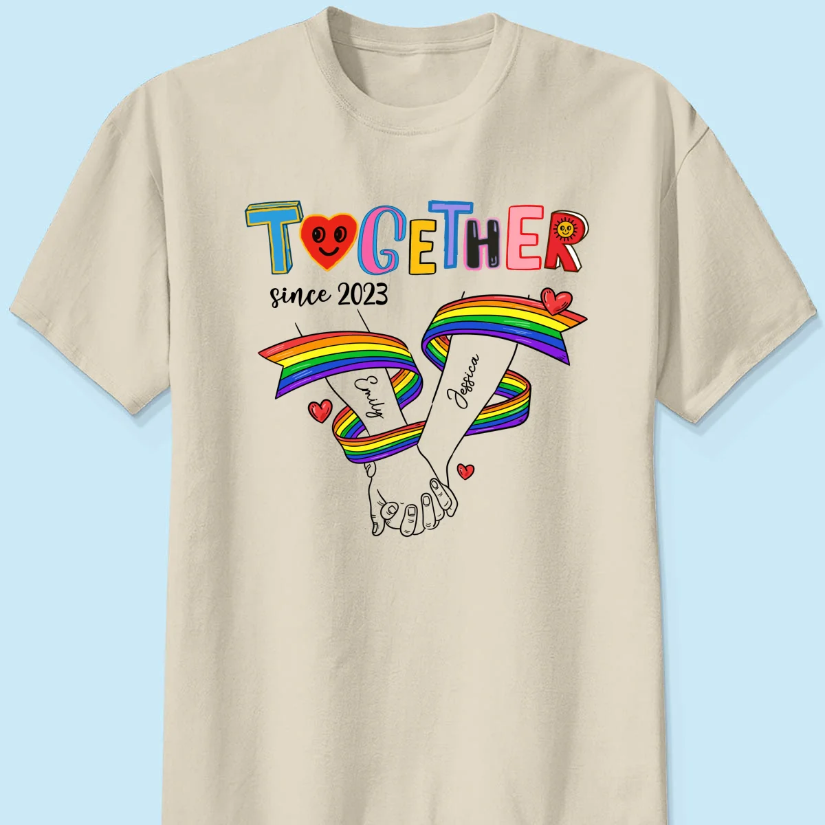 Together Since LGBT Couple Hand In Hand Personalized Shirt, Pride Month - Image 11