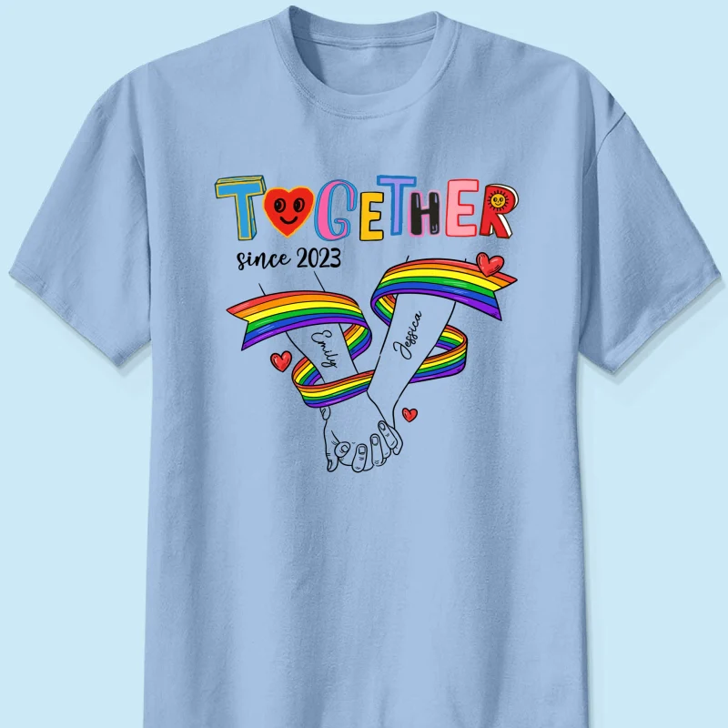 Together Since LGBT Couple Hand In Hand Personalized Shirt, Pride Month - Image 13