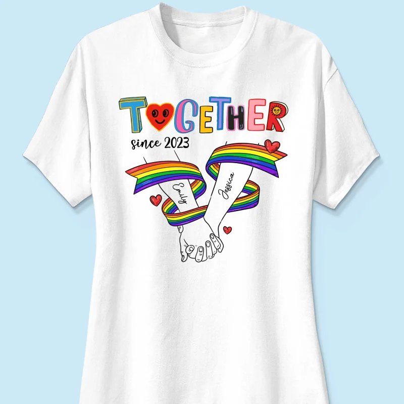 Together Since LGBT Couple Hand In Hand Personalized Shirt, Pride Month - Image 14