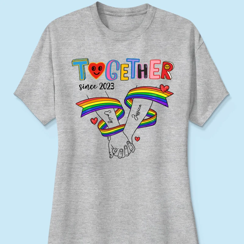 Together Since LGBT Couple Hand In Hand Personalized Shirt, Pride Month - Image 15