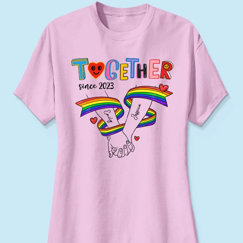 Together Since LGBT Couple Hand In Hand Personalized Shirt, Pride Month - Image 16