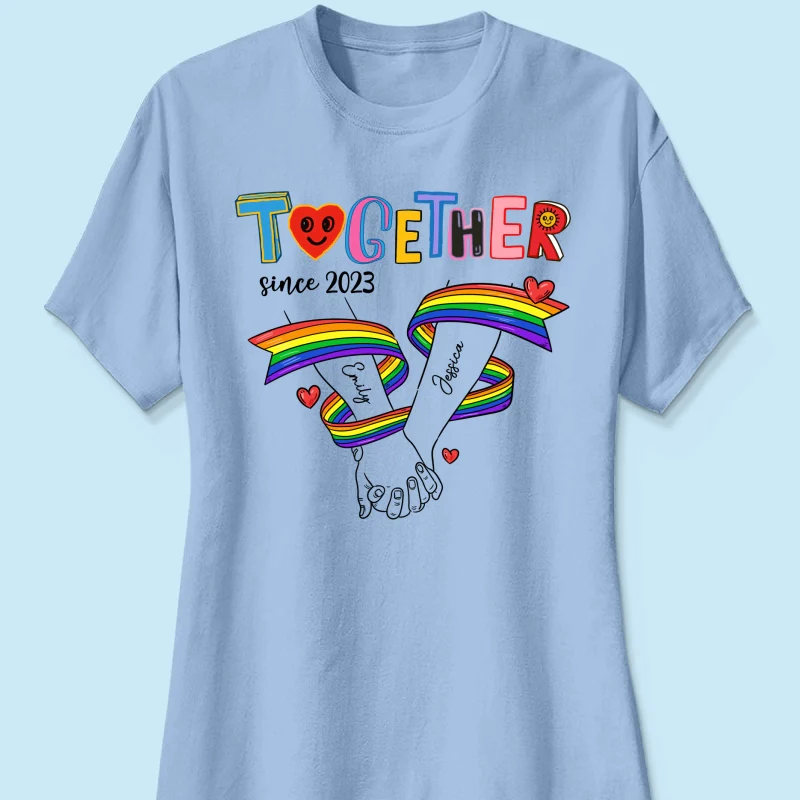 Together Since LGBT Couple Hand In Hand Personalized Shirt, Pride Month - Image 17