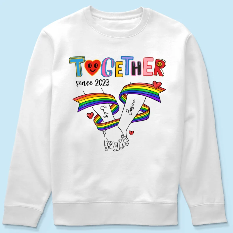 Together Since LGBT Couple Hand In Hand Personalized Shirt, Pride Month - Image 18