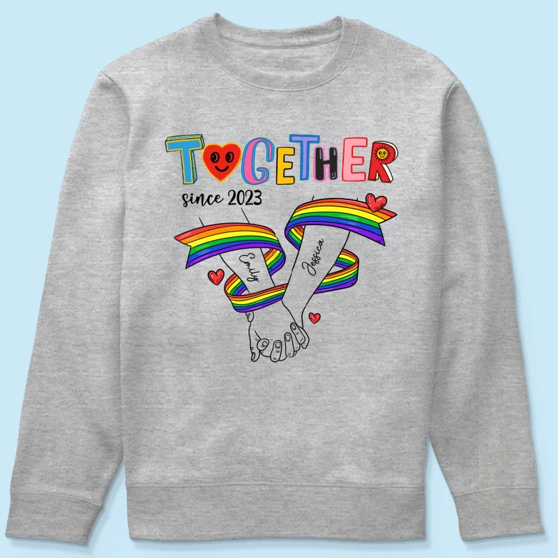 Together Since LGBT Couple Hand In Hand Personalized Shirt, Pride Month - Image 19