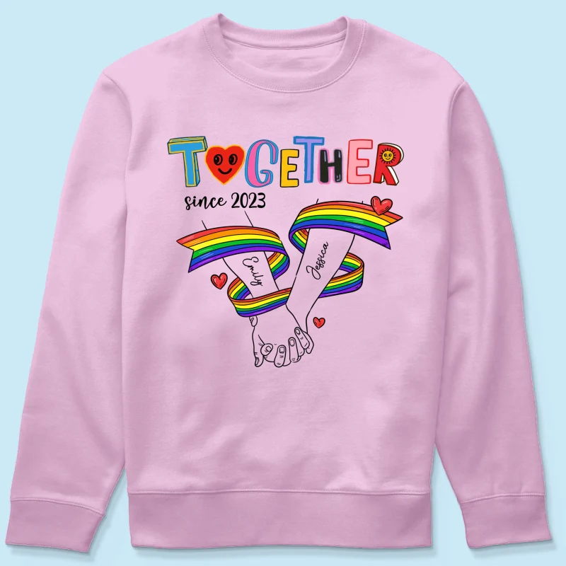 Together Since LGBT Couple Hand In Hand Personalized Shirt, Pride Month - Image 21