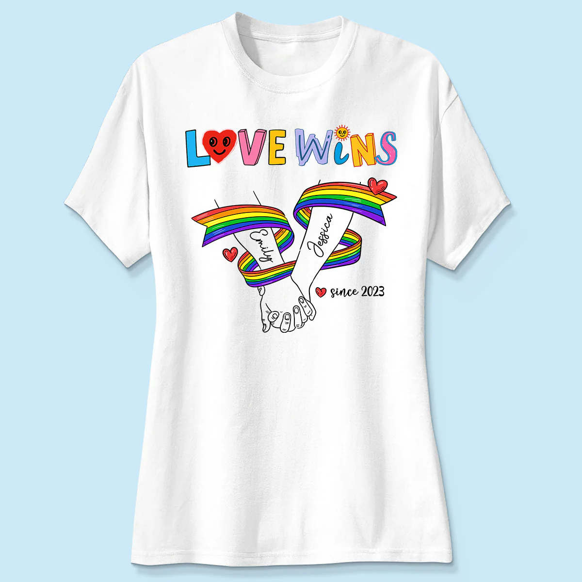Together Since LGBT Couple Hand In Hand Personalized Shirt, Pride Month - Image 4