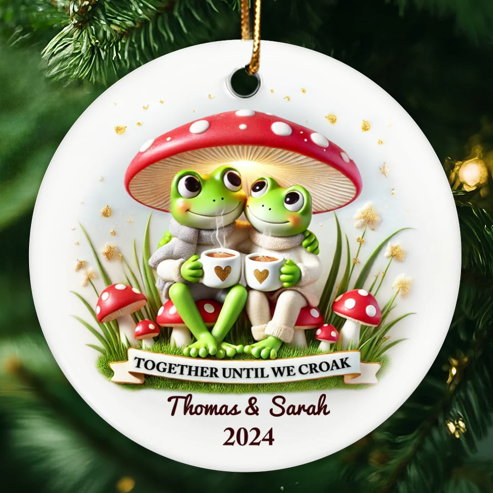 Together Until We Croak Couple Togetherness Keepsake 2D Flat Personalized Ceramic Ornament - Image 10