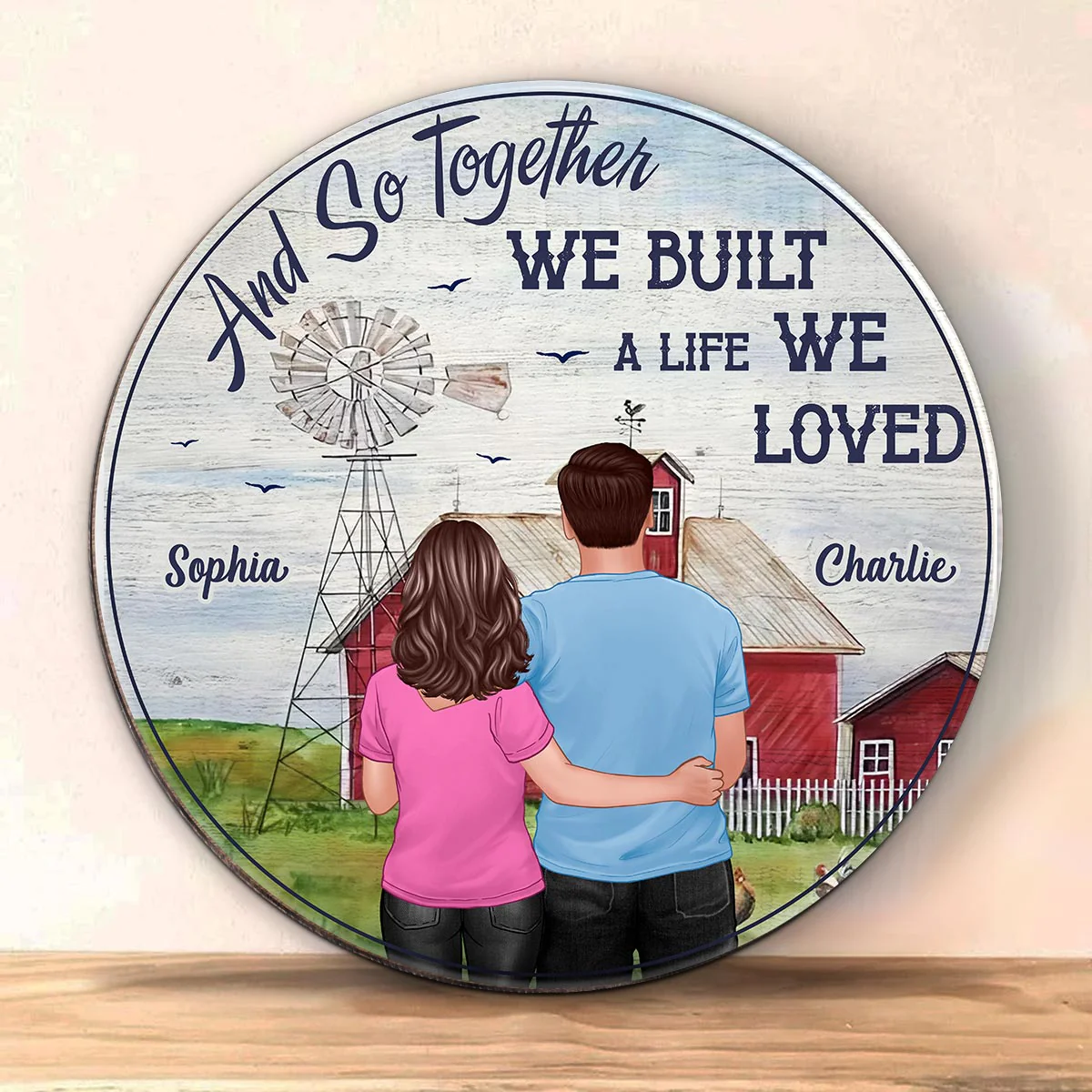 Together We Built A Life We Loved Couple Personalized Wood Sign, Farmhouse Decor - Image 4