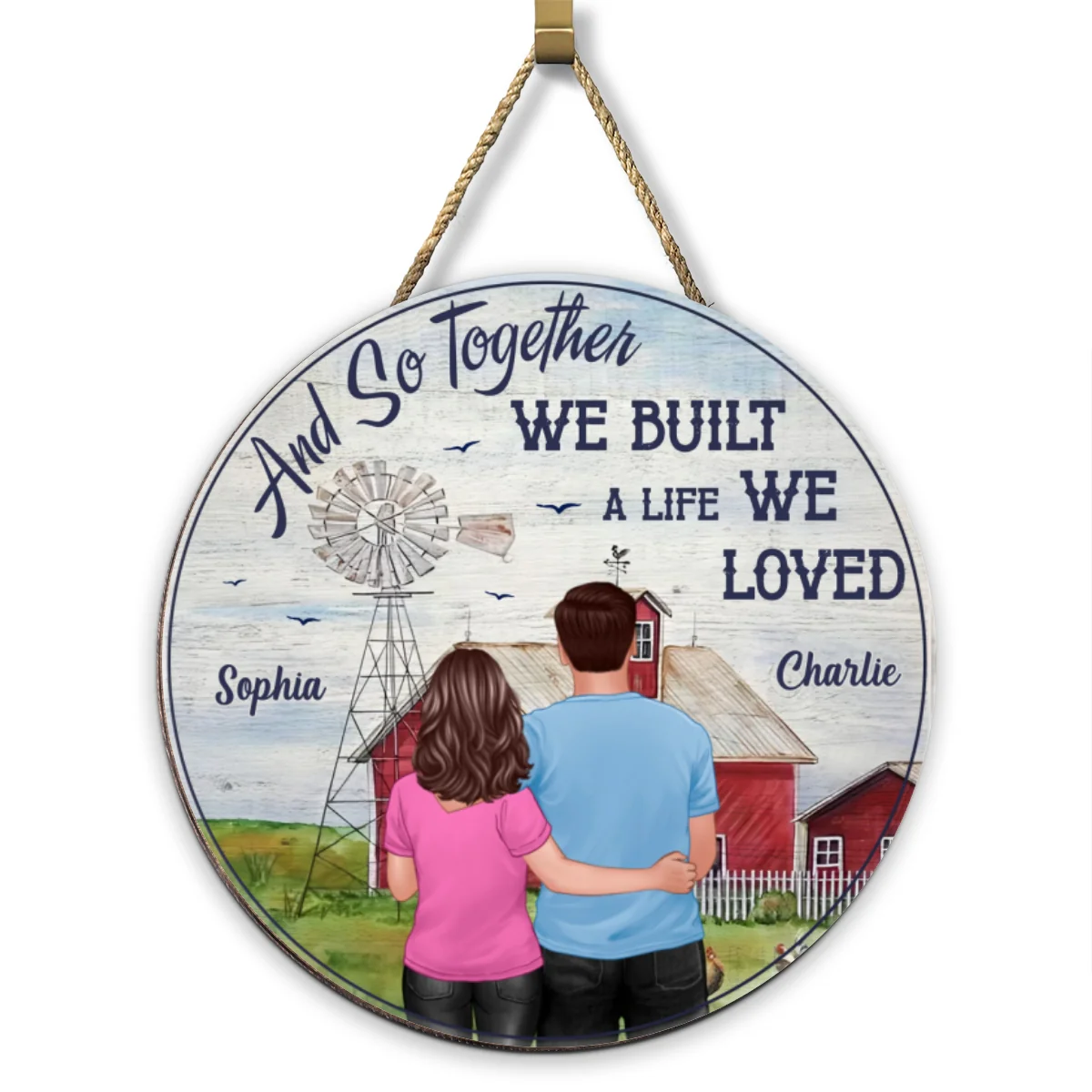 Together We Built A Life We Loved Couple Personalized Wood Sign, Farmhouse Decor - Image 8
