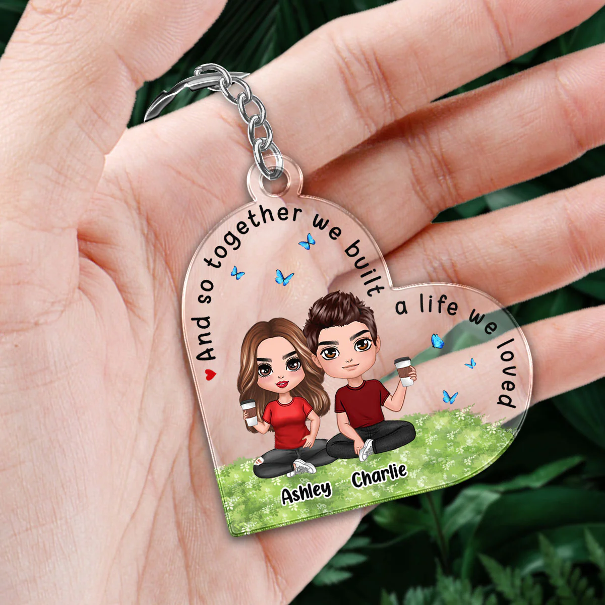 Together We Built A Life We Loved Personalized Acrylic Keychain - Image 2