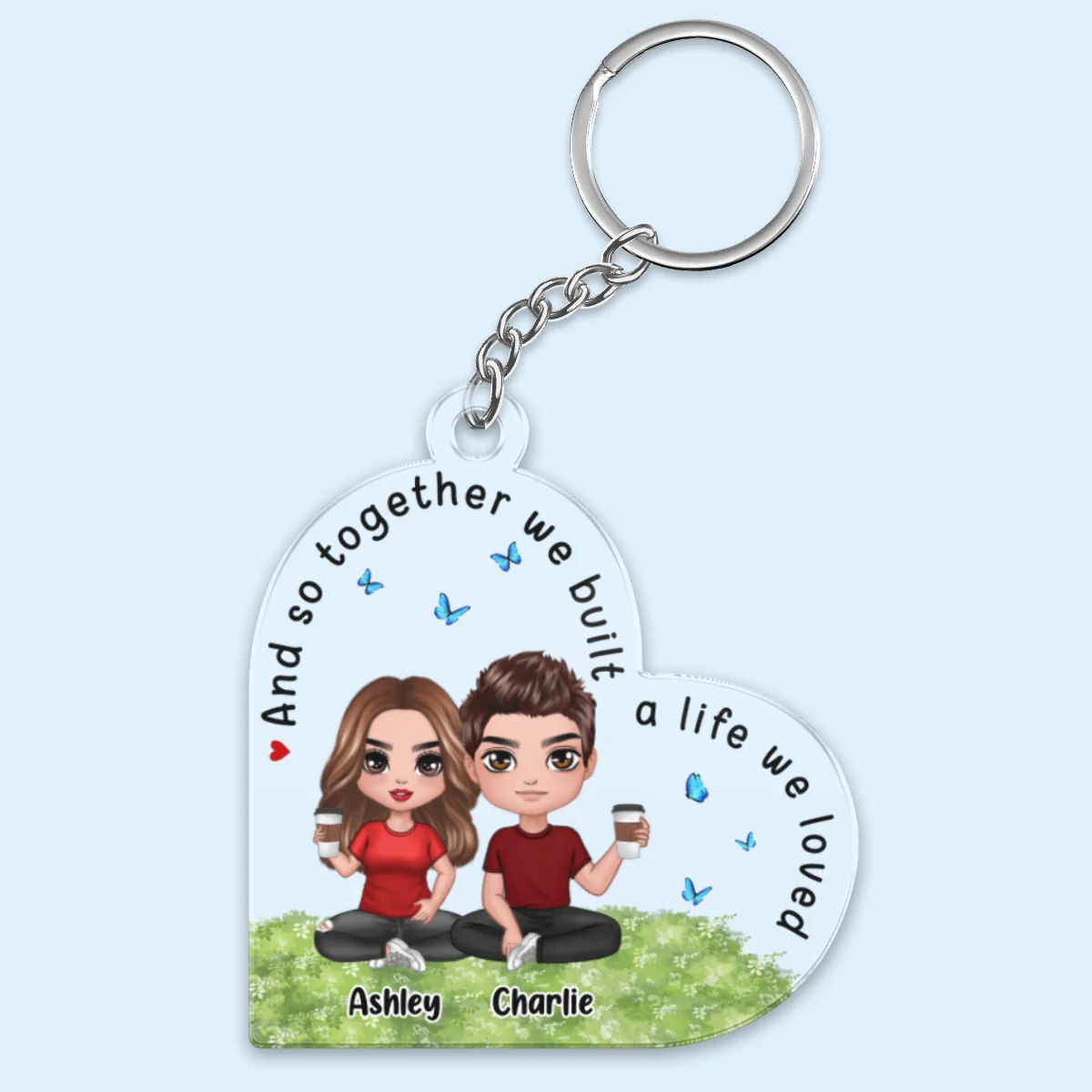 Together We Built A Life We Loved Personalized Acrylic Keychain - Image 4
