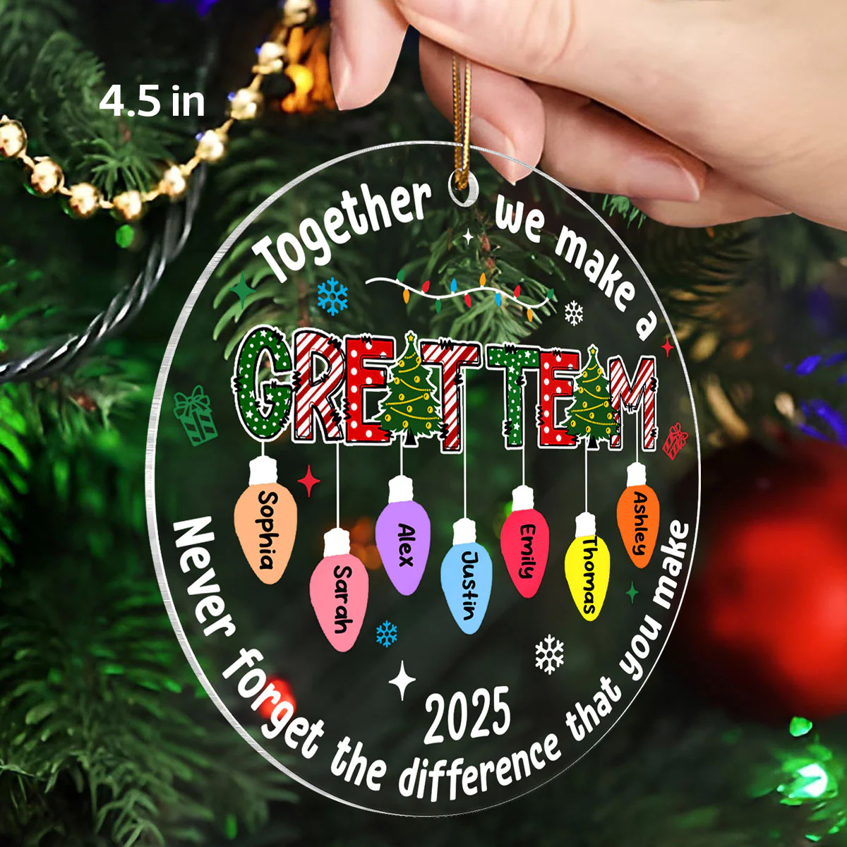 Together We Made A Great Team - Personalized Acrylic Ornament - Gift For Coworkers - Image 2