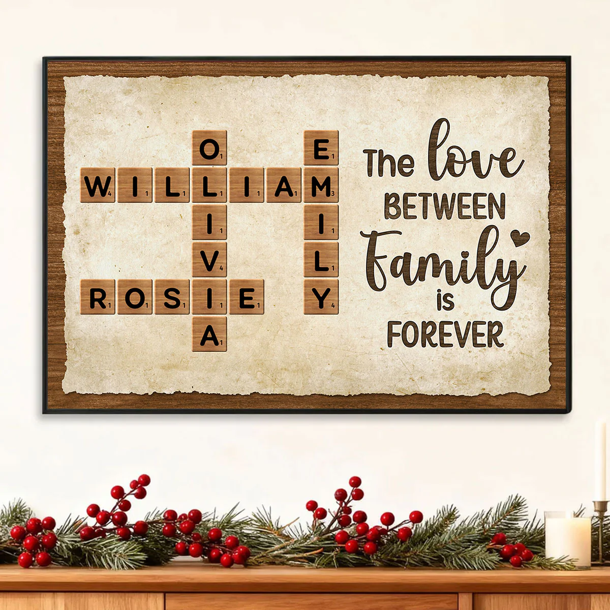 Together We Make A Family Crossword Art - Personalized Poster - Sentimental Gift for Grandma Grandpa Grandparents