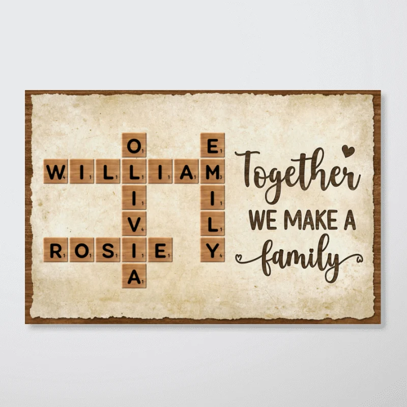 Together We Make A Family Crossword Art - Personalized Poster - Sentimental Gift for Grandma Grandpa Grandparents - Image 13