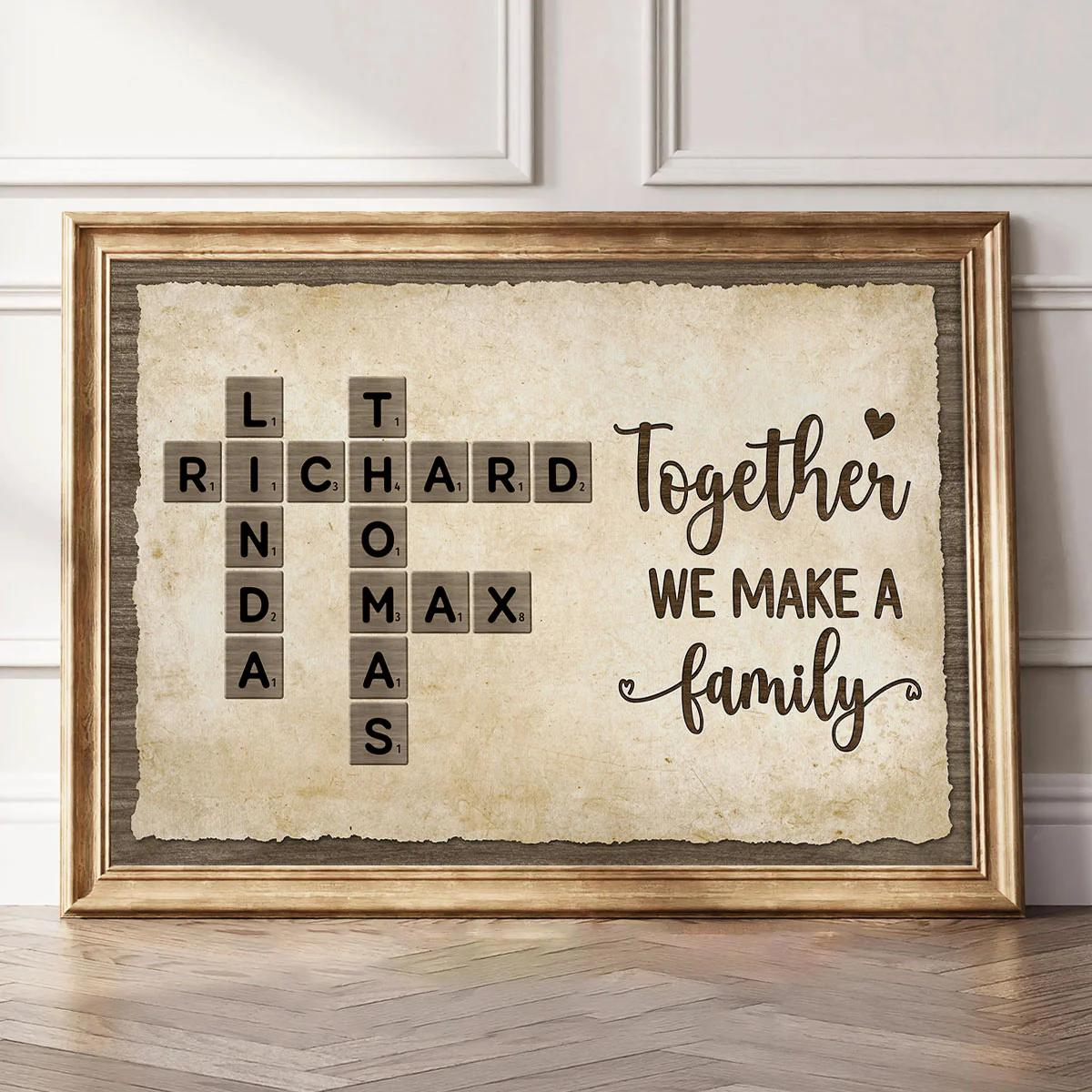 Together We Make A Family Crossword Art - Personalized Poster - Sentimental Gift for Grandma Grandpa Grandparents - Image 3