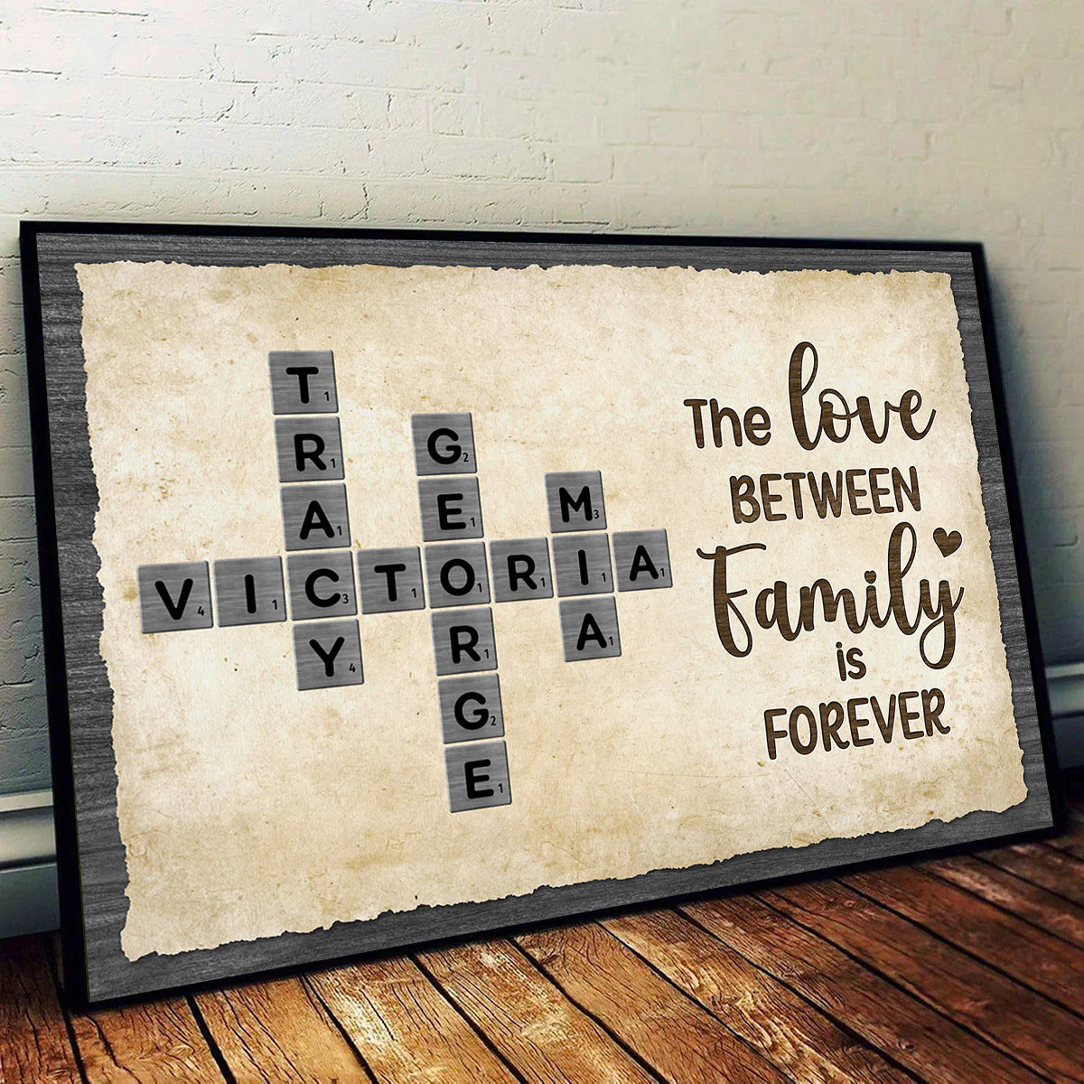 Together We Make A Family Crossword Art - Personalized Poster - Sentimental Gift for Grandma Grandpa Grandparents - Image 4